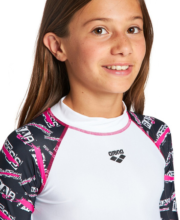 Koszulka na basen plażę pływanie dla dziewczynek Arena Rash Vest White
