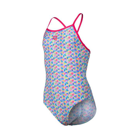 Strój kąpielowy dziewczęcy Arena Girl's Starfish Swimsuit Lightdrop Back Freak Rose White Multi