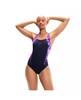 Strój kąpielowy damski Speedo Hyperboom Splice Muscleback Navy Berry Miami Lilac
