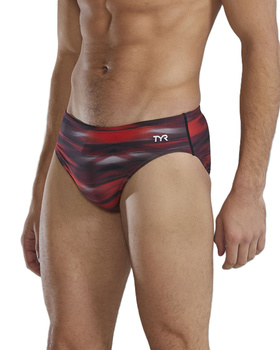Kąpielówki męskie slipy kąpielowe na basen TYR Brief Technowave Red