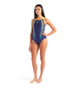 Strój kąpielowy damski Arena Women's Blast Swimsuit V Back Navy-Artic Lime