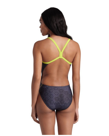 Strój kąpielowy damski Arena Women's Camo Kikko Challenge Back Green Multi