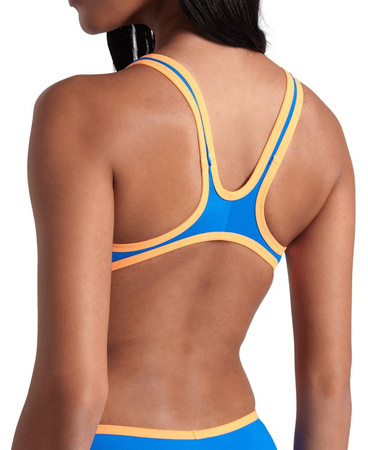 Strój kąpielowy damski Arena Women's One Big Logo One Piece Blue River Fluo Orange