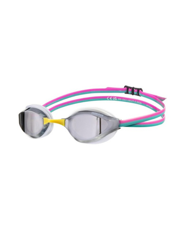 Okulary pływackie na basen Arena Python Mirror Silver White Fuchsia
