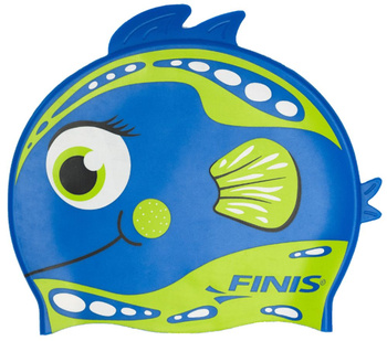 Czepek pływacki dla dzieci silikonowy Finis Animal Heads Parrot Fish Blue