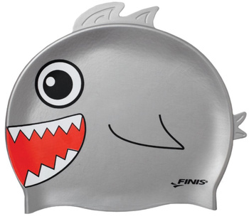 Czepek pływacki dla dzieci silikonowy Finis Animal Heads Sharks Grey