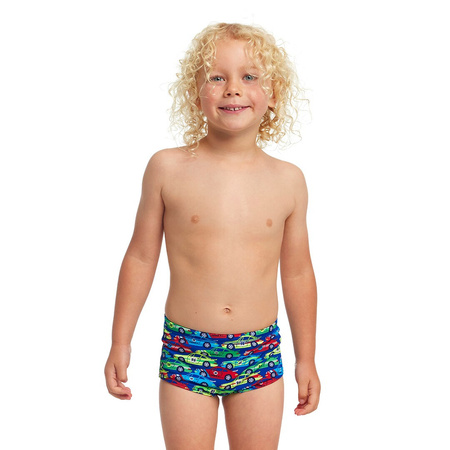 Kąpielówki spodenki na basen chłopięce Funky Trunks Car Stacker