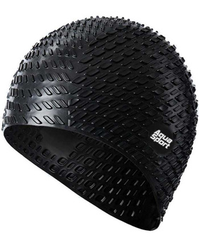Czepek pływacki na długie włosy Aqua-Sport Bubble Cap Active Black