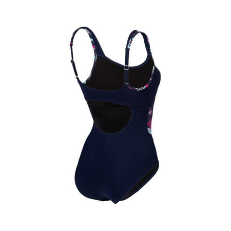 Strój kąpielowy damski Arena Women's Bodylift Francy Strap Back Navy Freak Rose Multi
