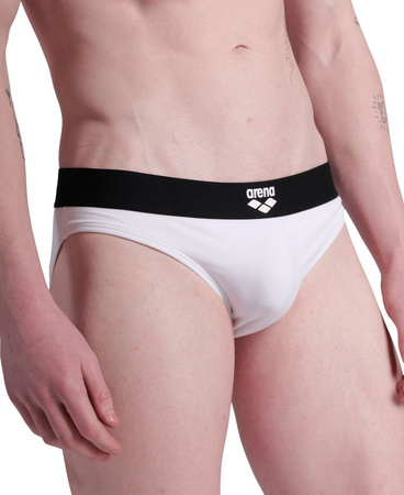 Kąpielówki slipy męskie Arena Men's Bicolore Elastic Brief White Black