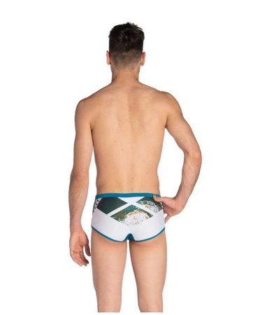 Kąpielówki męskie Arena Men's Planet Swim Low Waist Short Blue Cosmo White Multi