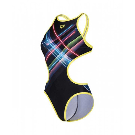 Strój kąpielowy damski Arena Women's One Swimsuit Tech One Back Placement Black-Multi
