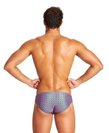 Kąpielówki slipy męskie Arena Men's Fundamentals Allover Brief Royal Multi
