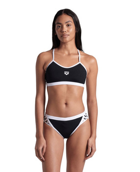 Strój kąpielowy damski Arena Women's Icons Bikini Cross Back Solid Black White