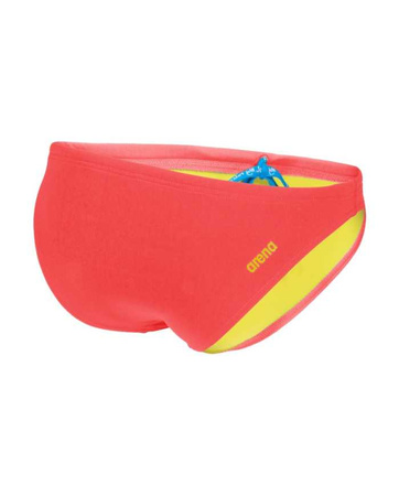 Dół od stroju kąpielowego damskiego Arena Women's Real Brief Fluo Red-Yellow Star
