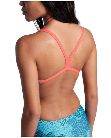 Strój kąpielowy damski Arena Women's Camo Kikko Challenge Back Fluo Red Water