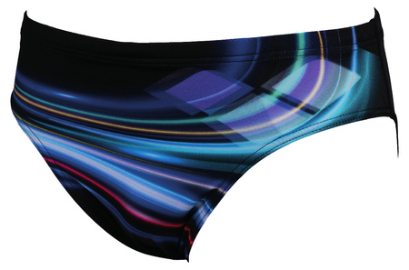 Kąpielówki slipy męskie Arena Men's Flashing Brief Black Royal Multi