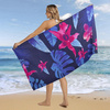 RĘCZNIK MIKROFIBRA BEACH TOWEL DWUSTRONNY EXTRA LARGE FLOWERS DESIGN - GREEN WHITE 178X80CM AM1364