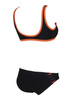 Strój kąpielowy damski Arena Women's Team Stripe Top Two Pieces Black Floreale