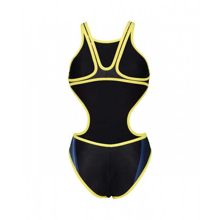 Strój kąpielowy damski Arena Women's One Swimsuit Tech One Back Placement Black-Multi