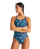 Strój kąpielowy damski Arena Women's Puzzled Challenge Back One Piece Navy Soft Green Multi