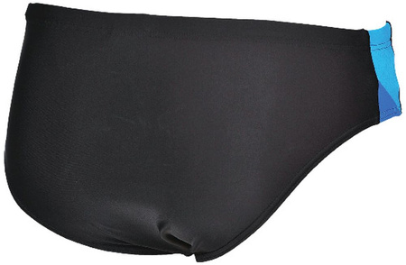 Kąpielówki slipy męskie Arena Men's Ren Brief Black Pix Blue Turquoise