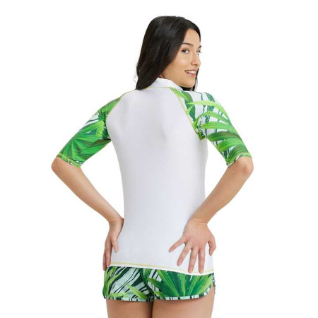 Koszulka damska Arena Rash Vest S/S Allover White-Muti