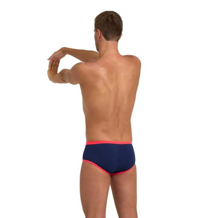 Slipy kąpielowe męskie Arena Men's One Briefs Swim Logo Big Logo Navy Fluo Red