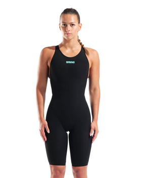 Strój startowy damski Arena Women's Powerskin Veloce Open Back Black Teal