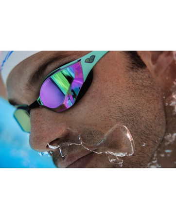 Okulary pływackie Arena Cobra Edge Swipe Mirror Emerald Peacock Black