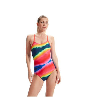 Strój kąpielowy jednoczęściowy damski na basen Speedo Allover Red Yellow