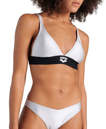 Strój kąpielowy damski Arena Women's Logo Tape Bikini Triangle Silver