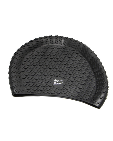 Czepek pływacki na długie włosy Aqua-Sport Bubble Cap Active Black