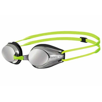 Okulary pływackie na basen Arena Tracks Junior Mirror Silver Black Fluo Yellow