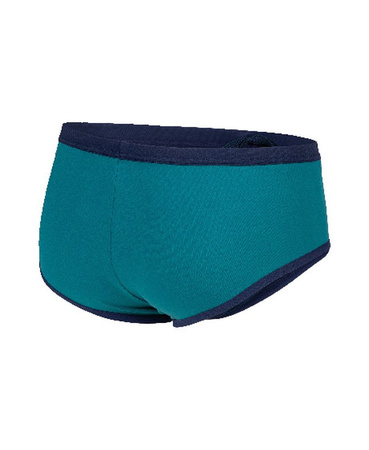 Kąpielówki slipy męskie Arena Men's One 12cm Briefs Big Logo Green Lake Navy