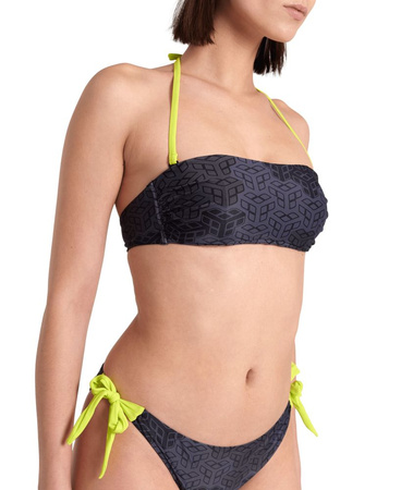 Strój kąpielowy damski dwuczęściowy Arena Women's Bikini Bandeau Allover Como Kikko Black Multi