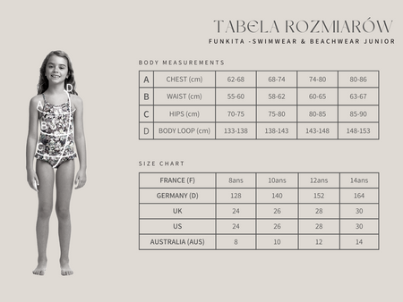 Strój kąpielowy jednoczęściowy dziewczęcy na basen Funkita Ink Jet