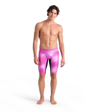 Spodenki kąpielowe męskie Arena Men's Swim Jammer Allover Print Shocking Pink Multi Black