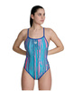 Strój kąpielowy damski Arena Women's Reversible Swimsuit Challenge Back Royal Multi