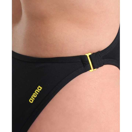 Strój kąpielowy damski Arena Women's Rule Breaker Hooked Rev Swimsuit Black Fluo Red