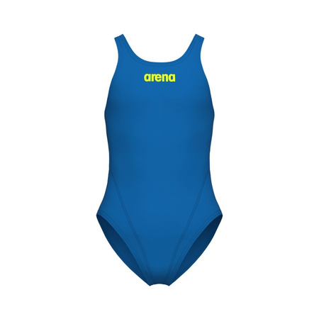 Strój kąpielowy dziewczęcy Arena Girl's Team Swimsuit Swim Tech Solid Blue River Artic Lime