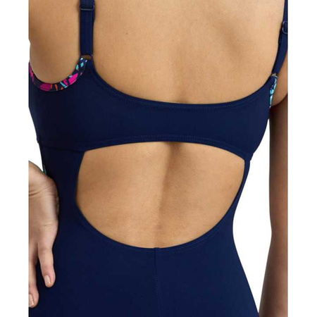 Strój kąpielowy damski Arena Women's Bodylift Francy Strap Back Navy Freak Rose Multi