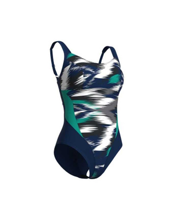 Strój kąpielowy damski Arena Women's Bodylift Jennifer Strap Back Navy Multi Bali Green