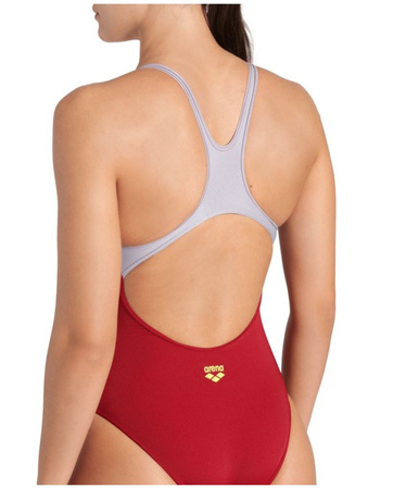 Strój kąpielowy damski Arena Women's Foggy Dots Swim Pro Back Red Onion Seafoam