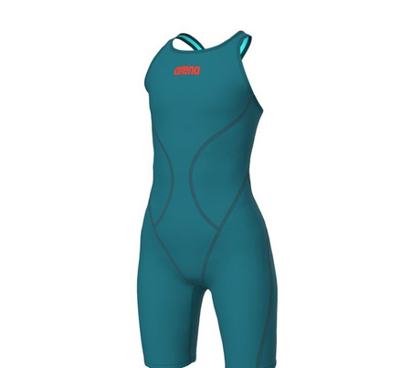 Strój startowy dziewczęcy Arena Girl's Junior Powerskin Impulso Limited Edition Open Back Biscay Bay-Cherry