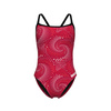 Strój kąpielowy damski Arena Women's Fireflow Swimsuit Challenge Black Team Red