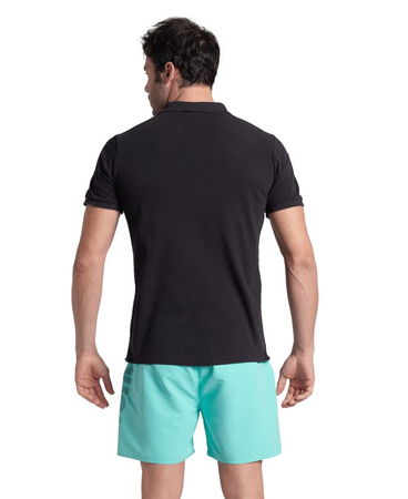 Koszulka T-shirt męski Arena Men's Poloshirt Solid Cotton Piquet Black Asphalt