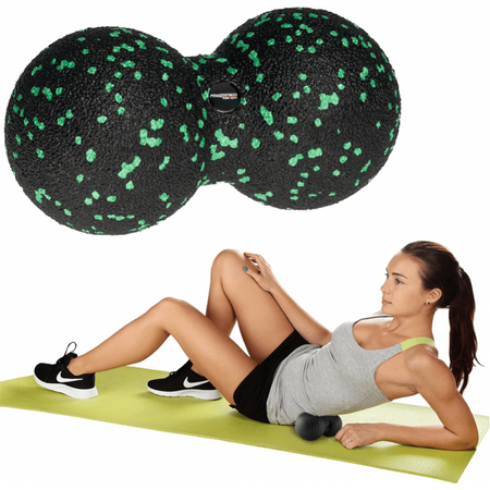 Piłki do masażu Aqua-Sport Duoball Roller EPP Black Green 8x16 cm
