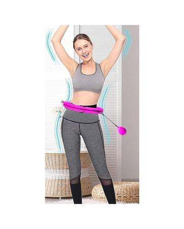Hula hop masujące dla dorosłych z piłką grawitacyjną Pink