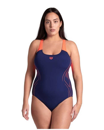 Strój kąpielowy damski Arena Women's Reflecting One Piece Navy Bright Coral